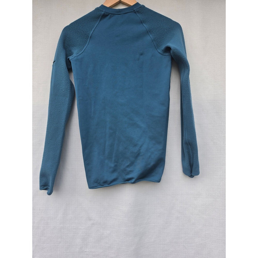 Nike Run Division Womens S Teal Waffle Knit Mock Neck Gorpcore Techwear layer